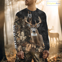 Load image into Gallery viewer, Personalized Deer Hunting Black Brown Camo Shirts,  Whitetail Deer Hunting Gift NHT311