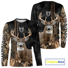 Load image into Gallery viewer, Personalized Deer Hunting Black Brown Camo Shirts,  Whitetail Deer Hunting Gift NHT311