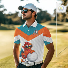 Load image into Gallery viewer, Personalized Cool Rooster With Sunglasses Golf Polo - Custom Name Funny Chicken Golf Shirt NHT954