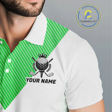 Load image into Gallery viewer, Green And White Golf Ball Golf Polo Shirts Custom Golf Clothing, Golf Gifts For Mens NHT591