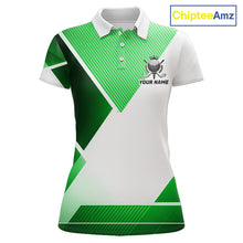 Load image into Gallery viewer, Green And White Golf Ball Golf Polo Shirts Custom Golf Clothing , Golf Gifts For Womens NHT591