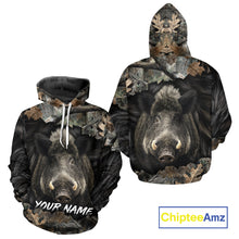 Load image into Gallery viewer, Wild Boar Hunting Black Camouflage Forest 3D Shirt For Hunting Season, Gift For Hunters NHT178