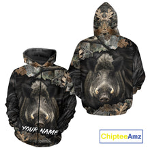 Load image into Gallery viewer, Wild Boar Hunting Black Camouflage Forest 3D Shirt For Hunting Season, Gift For Hunters NHT178