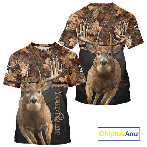 Best Custom Camo Autumn Whitetail Deer Hunting Shirt With Full All-Over 3D For Deer Hunters NHT180