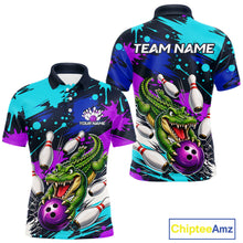 Load image into Gallery viewer, Custom Angry Alligator Bowling Jersey For Men, Bowling Uniform Bowling Team Shirts 