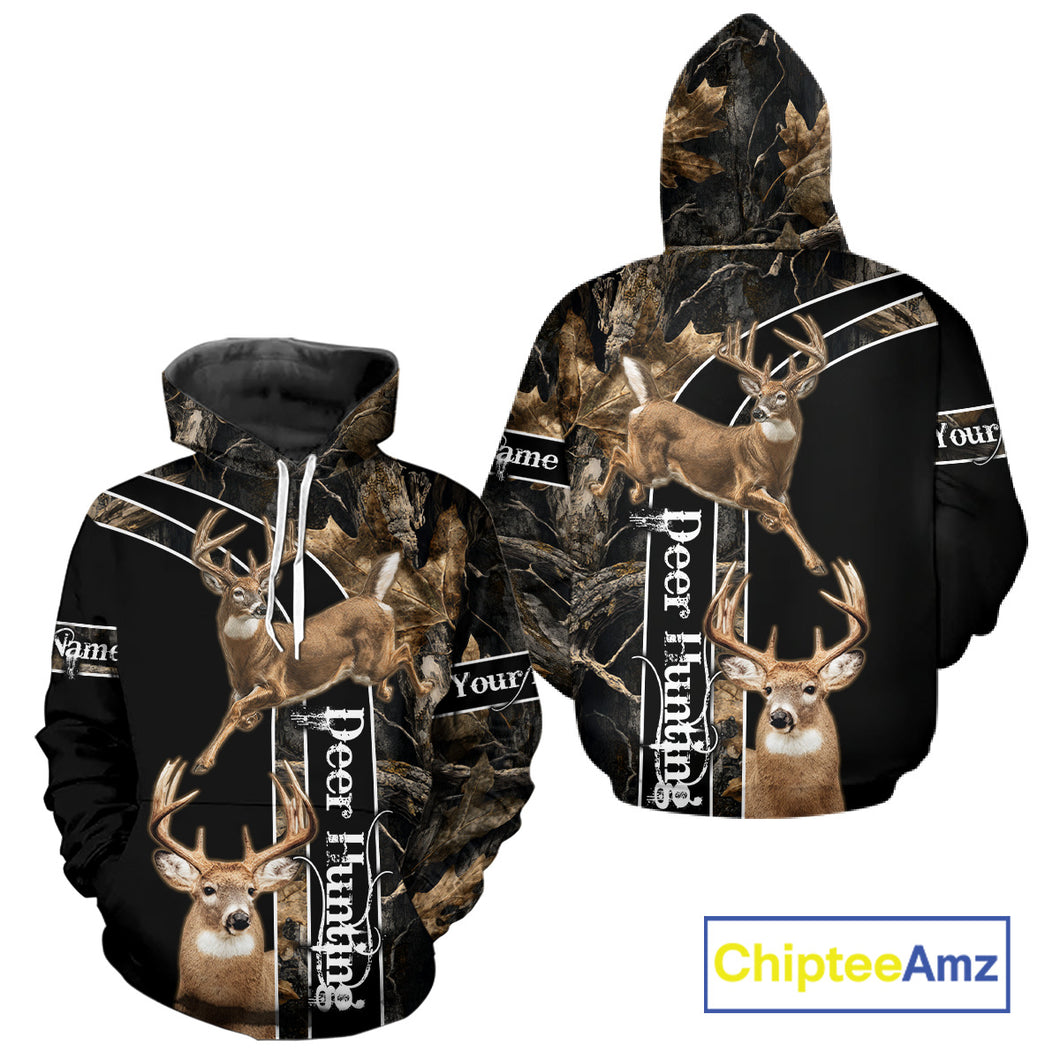 Best Deer Hunting Shirt Jumping Deer Custom Name Camo Clothes For Deer Hunters Gifts NHT187