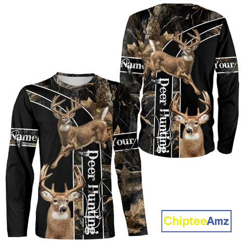 Best Deer Hunting Shirt Jumping Deer Custom Name Camo Clothes For Deer Hunters Gifts NHT187