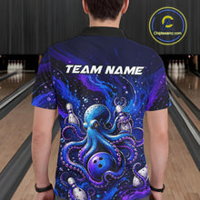 Load image into Gallery viewer, Men's Personalized Octopus Bowling Polo Shirt &amp; Quarter Zip Pullover – Custom Team Bowling Jersey NHT1174