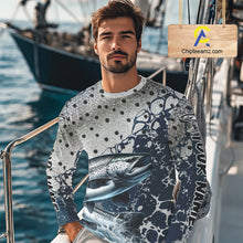 Load image into Gallery viewer, Personalized Chinook Salmon Saltwater Fishing Shirts Long Sleeve For Men, Salmon Fishing Jerseys NHT854