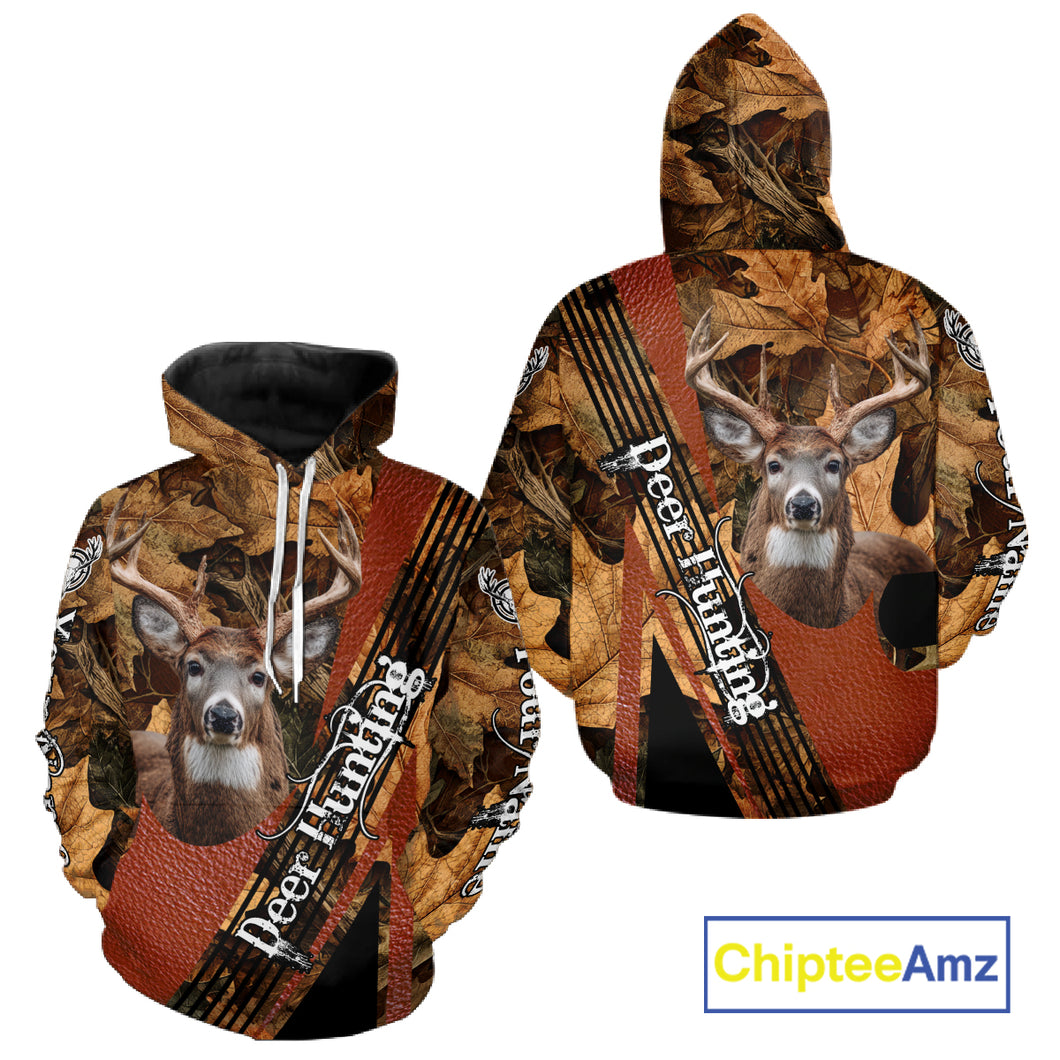 Deer Hunting Orange With Camo Autumn - Personalized All Over Print Deer Hunting Clothes NHT292