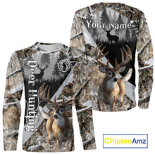 Load image into Gallery viewer, Whitetail Deer Hunting 3D All Over Print Winter Camo Shirt Custom Name Gifts For Hunter NHT215