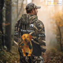 Load image into Gallery viewer, Yellow Lab Duck Hunting Camo Shirt – All Over Print Design, Perfect Gift for Hunters NHT227