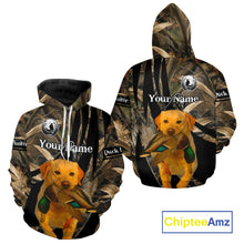 Load image into Gallery viewer, Yellow Lab Duck Hunting Camo Shirt – All Over Print Design, Perfect Gift for Hunters NHT227