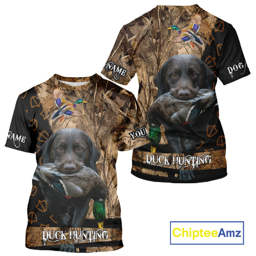 Duck Hunting with Black Lab Custom Name 3D All Over Print Shirt, Lab Dog Hunting Gifts NHT127