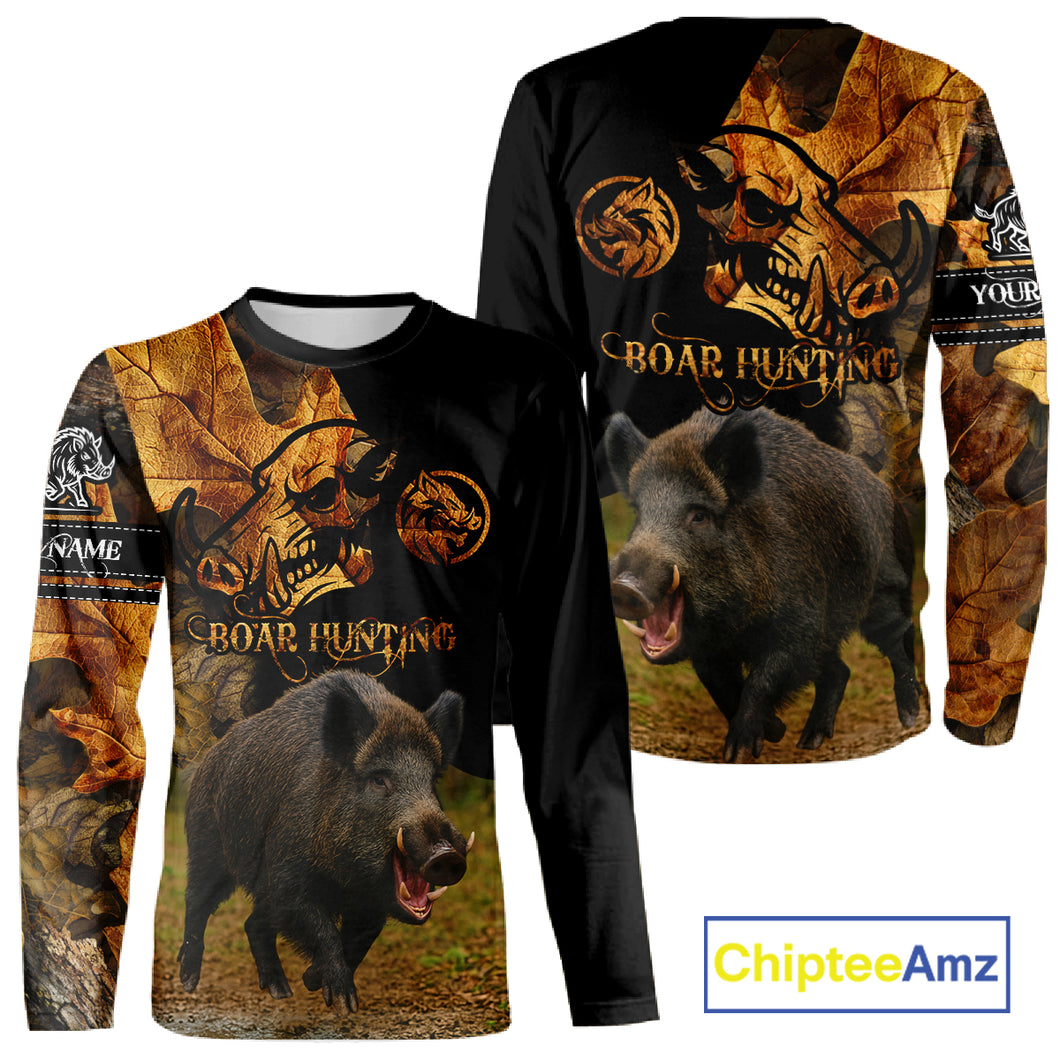 Personalized Wild Hog Hunting Camouflage Full Printing Shirts, Custom Name, Hunting Season NHT129