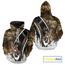 Load image into Gallery viewer, Forest Camo Deer Hunting 3D Shirt – Custom Name Personalized Gift NHT299