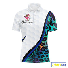 Load image into Gallery viewer, Funny Pink Flamingo Custom Colorful Neon Leopard Team Golf Polo Shirt For Men NHT544