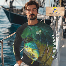Load image into Gallery viewer, Mahi Mahi (Dorado) Fishing Customize Name Fishing Shirts Long Sleeve For Men NHT569