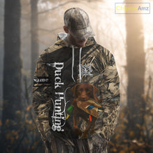 Load image into Gallery viewer, Duck Hunting with Chocolate Labrador Retriever All Over Printed Shirts, Lab Hunting Shirt NHT244