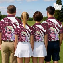 Load image into Gallery viewer, Cute Pink Flamingo Custom Pattern Funny Golf Shirts For Mens, Flamingo Golf Team Shirt NHT593