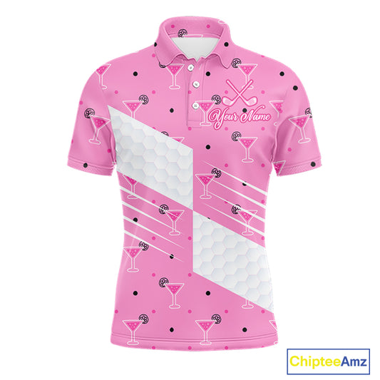 Personalized Mens Golf Polo Shirt With Flamingo Sleep– Funny Cartoon Pattern For Golfer NHT598