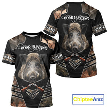 Load image into Gallery viewer, Personalized Wild Hog Hunting Camo Full Printing Shirts, Gift For Hunters NHT163