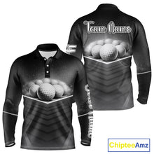 Load image into Gallery viewer, Black Golf Polos Shirts For Mens Custom Golf Ball Clubs, Best Golf Gift Custom Name For Team Name NHT628