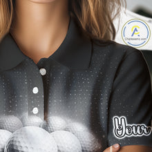Load image into Gallery viewer, Black Golf Polos Shirts For Womens Custom Golf Ball Clubs, Best Golf Gift Custom Name For Team Name NHT628