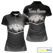 Load image into Gallery viewer, Black Golf Polos Shirts For Womens Custom Golf Ball Clubs, Best Golf Gift Custom Name For Team Name NHT628