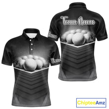 Load image into Gallery viewer, Black Golf Polos Shirts For Mens Custom Golf Ball Clubs, Best Golf Gift Custom Name For Team Name NHT628