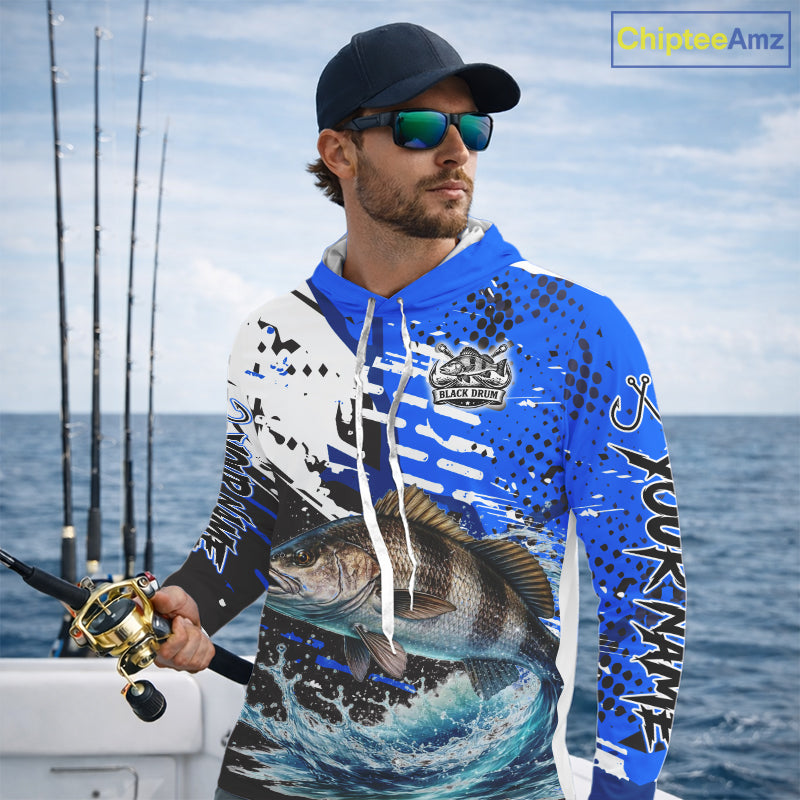Personalized Black Drum Fishing Jerseys For Fishing Team, Tournament Fishing Shirts NHT448