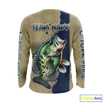 Personalized Crappie Fishing Shirts Long Sleeve For Men, Crappie Fishing Jerseys NHT510