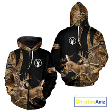 Load image into Gallery viewer, Deer Hunting Big Buck Jumping Camouflage Custom Name All Over Print Shirt Deer Hunting Gifts NHT195