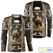 Load image into Gallery viewer, Wild Hog Hunting Full 3D Camo Printed Custom Name Boar Hunting Clothes, Hunting Gifts NBT192