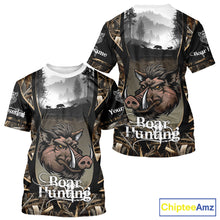 Load image into Gallery viewer, Personalized Wild Boar Hunting Camo 3D Print Custom Name Shirts, Hunting Gifts NBT195