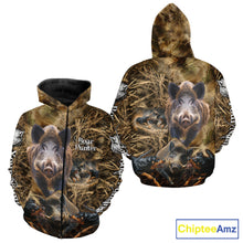 Load image into Gallery viewer, Wild Boar Hunting Camo Custom Name Shirts, Personalized Boar Hunting Clothes, Hunting Gifts NBT108