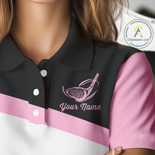 Load image into Gallery viewer, Leopard Womens Golf Polo Shirt Custom Pink Leopard Pattern Team Golf Tops, Golf Gifts NBT588