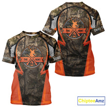 Load image into Gallery viewer, Orange Deer Hunting Brown Camouflage 3D Custom Name Shirts, Best Camo Deer Hunting Gift NBT204