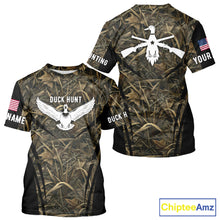 Load image into Gallery viewer, Best Duck Hunting Camouflage with US Flag Detail 3D Printed Shirts, Duck Hunting Gifts NBT205