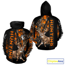 Load image into Gallery viewer, Personalized Whitetail Deer Hunting Orange Camo 3D All Over Printed Hoodie Hunting Shirt NBT316