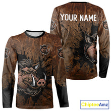 Load image into Gallery viewer, Brown Camo Boar Hunting 3D All Over Printed Shirts, Custom Boar Hunting Outfit, Hunting Gifts NBT212