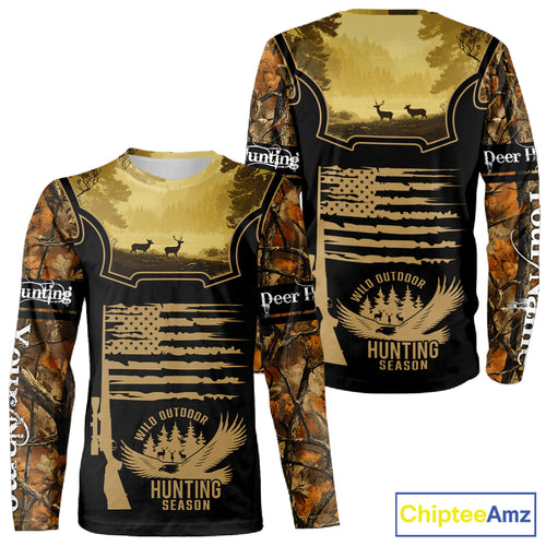 Custom Deer Hunting Season Camo Shirt for Men, Hunting Apparel for Deer Hunters, Hunting Gifts NBT116