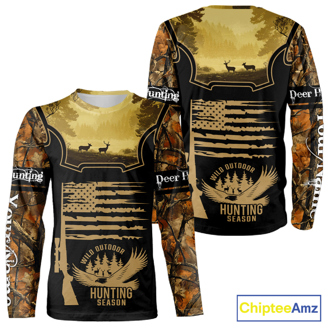 Custom Deer Hunting Season Camo Shirt for Men, Hunting Apparel for Deer Hunters, Hunting Gifts NBT116