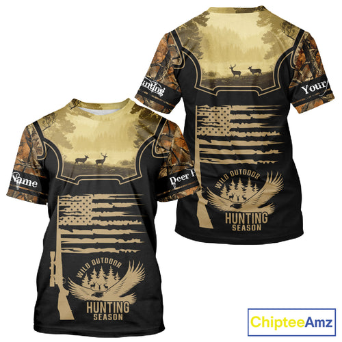 Custom Deer Hunting Season Camo Shirt for Men, Hunting Apparel for Deer Hunters, Hunting Gifts NBT116