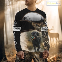 Load image into Gallery viewer, Duck Hunting Black Labrador Retriever Camouflage 3D Printed Shirts, Duck Hunting Camo Shirt NBT218