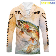Load image into Gallery viewer, Rainbow Trout Fishing Jerseys For Fishing Team, Trout Fishing Shirt Long Sleeve Hooded NBT412