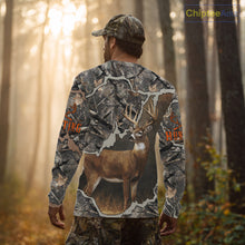 Load image into Gallery viewer, Custom Whitetail Deer Hunting Custom Name Camo Shirt, Deer Hunting Apparel, Camouflage Deer Shirts NBT118