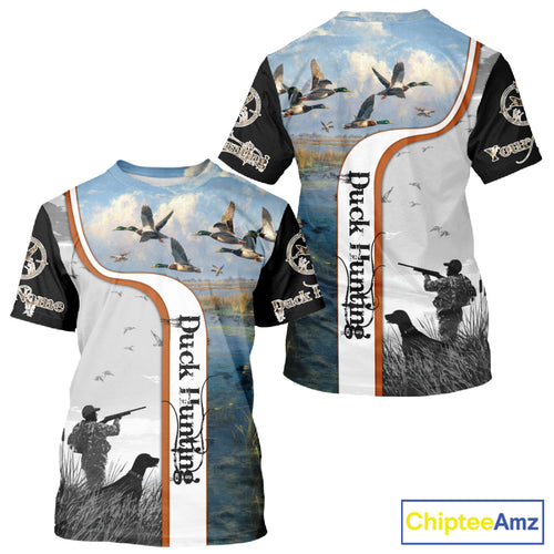 Personalized Duck Hunting Custom Name All Over Print Shirts, Duck Hunting Gifts NBT121