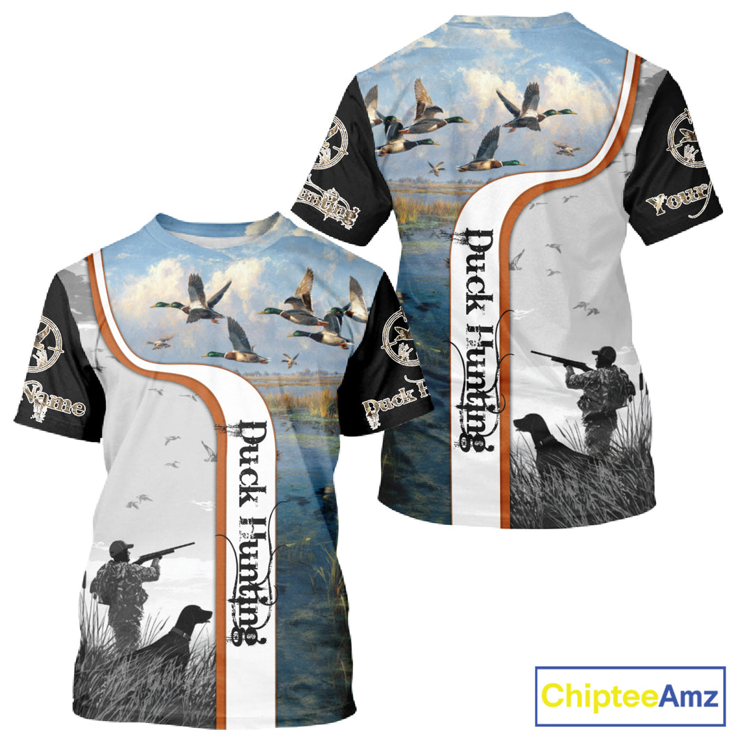 Personalized Duck Hunting Custom Name All Over Print Shirts, Duck Hunting Gifts NBT121