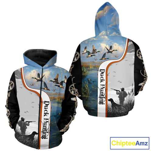 Personalized Duck Hunting Custom Name All Over Print Shirts, Duck Hunting Gifts NBT121